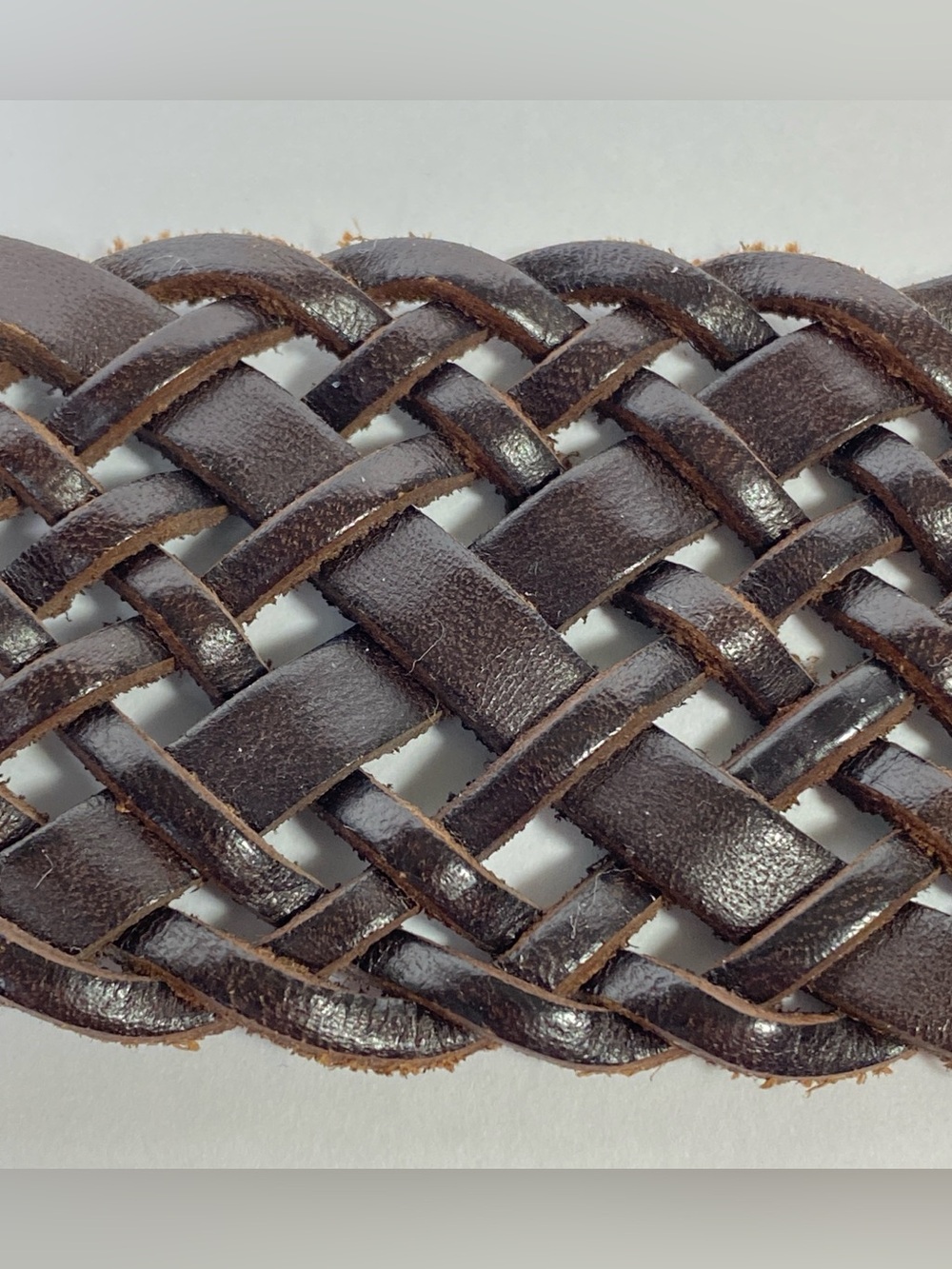 Talbots Women's Braided Woven Genuine Leather Belt Brown Sz S Leather Buckle NWT - Picture 4 of 11